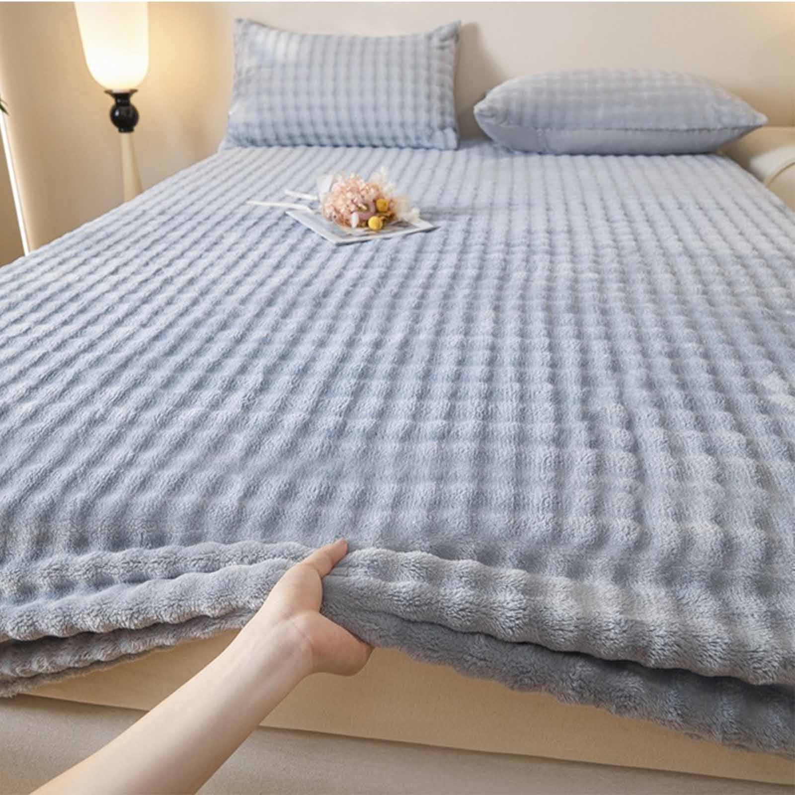 Vikakiooze Bed Sheet Winter Velvet Bed Piece Padded Bed Cover Mattress Protector Thickened Velvet Bed Cover Velvet Bedspread