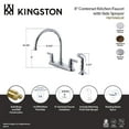 thumbnail image 4 of Kingston FB2791NDLSP NuvoFusion Two-Handle 4-Hole 8" Centerset Kitchen Faucet with Side Sprayer in Polished Chrome, 4 of 4