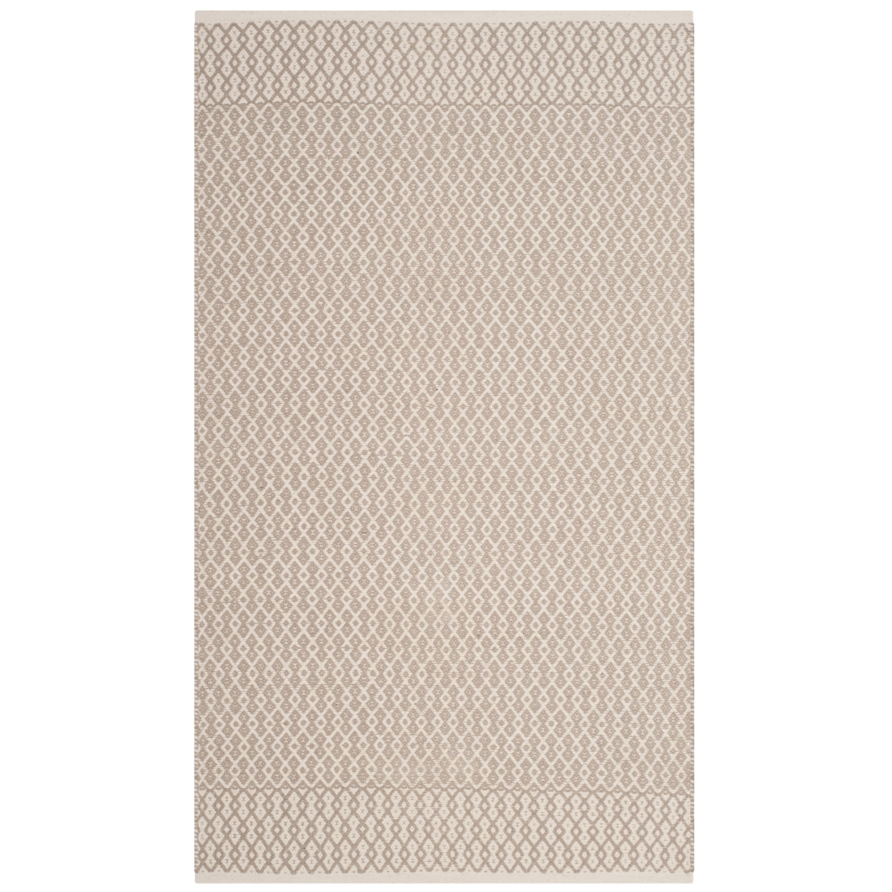 SAFAVIEH Montauk Nazca Geometric Cotton Runner Rug, Ivory/Grey, 2'3" x 10'
