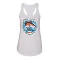 thumbnail image 2 of Red Fish Sciaenops Ocellatus Ladies Racerback Tank Top, White, Small, 2 of 3