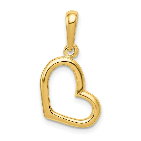 FB Jewels 14K Yellow Gold Solid Polished Plain Heart Pendant