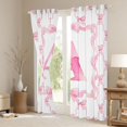 thumbnail image 3 of Erosebridal Cute Coquette Bowknot Black Out Curtains,Girls Pink A Alphabet Letter Curtains Pack of 2 (42x63 Each) For Kids, 3 of 7