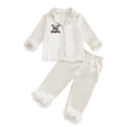 thumbnail image 5 of Hiijoy Big Girls Pajamas Button-Down Long Sleeved Top + Pants Sleepwear, Sizes 2-14, 5 of 5
