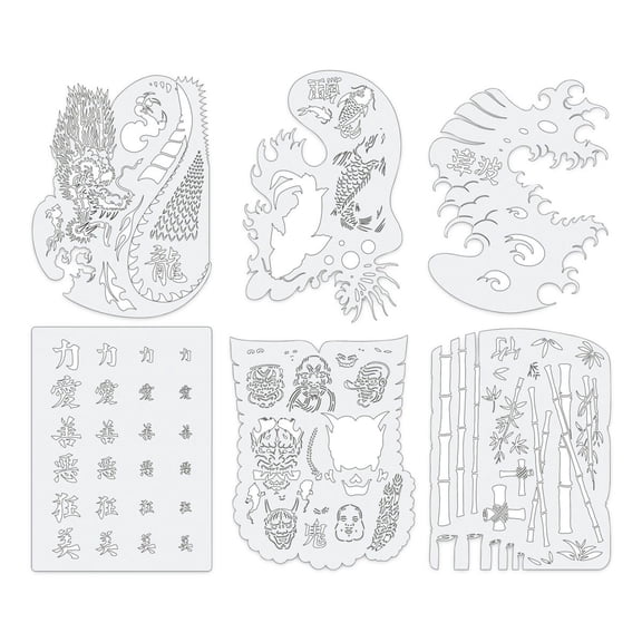 Iwata Artool Freehand Template - Set of 6, Kanji Master Mini