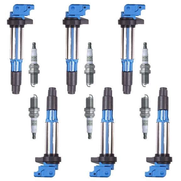 6 High Performance Ignition Coils and 6 NGK Platinum Spark Plugs Compatible with BMW 320i 745i Replacement for UF515