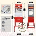 thumbnail image 2 of 20 oz Commercial Popcorn Machine Cart - Classic Red Movie Theater Style Popcorn Maker with Storage Stand and Wheels for Home, Parties and Concession Stands, 2 of 9