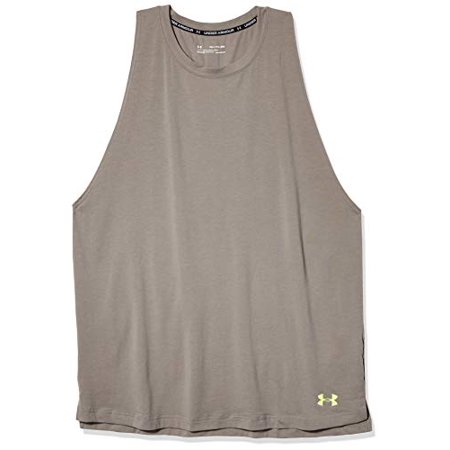 Under Armour Men's Baseline Cotton Sleeveless Tank , Gravity Green (388)/X-Ray , Small