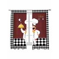 thumbnail image 2 of Sheer Curtains 63 Inches Long, Red Kitchen Chef Light Filtering Window Curtains for Living Room/Bedroom, Black Plaid Gourmet Food Vintage Rod Pocket Voile Sheer Curtain Drapes, 52"W x 63"L, 2 Panels, 2 of 8