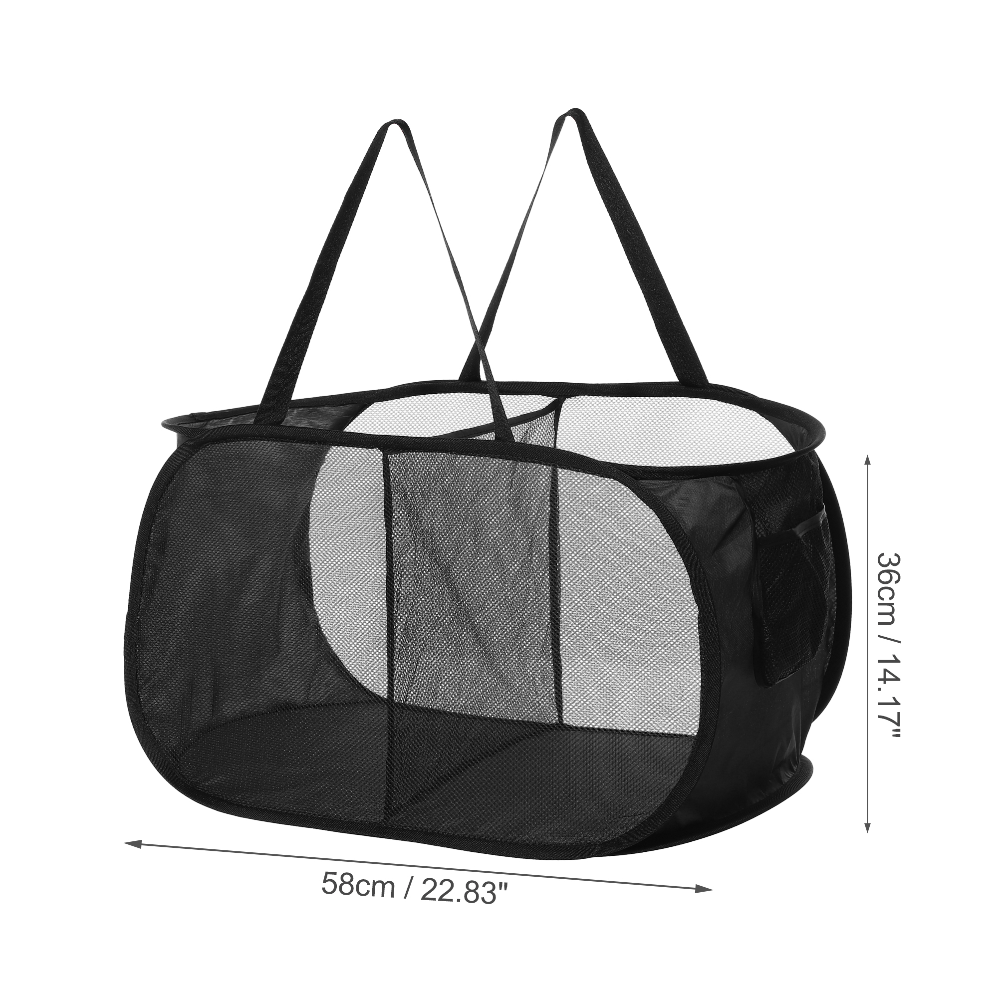 Unique Bargains Portable Hamper Basket for Bathroom 1 Pc Black-75L