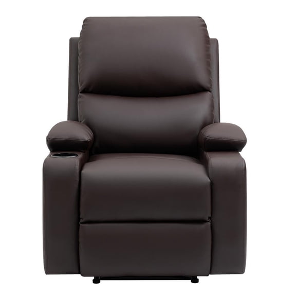 Sillón Reclinable Mainstays Individual Tipo Piel Color Chocolate