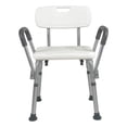 thumbnail image 1 of Silla Banco para ducha EQMED con Brazos Desmontables y respaldo Soporta hasta 110 Kgs, 1 of 3