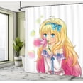 thumbnail image 5 of Ambesonne Anime Shower Curtain, Manga Cartoon Art, 69"Wx84"L, Pink Yellow, 5 of 5