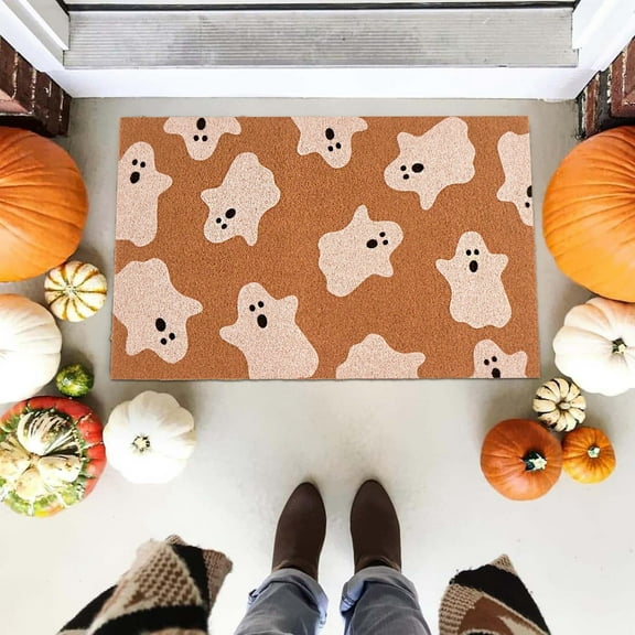 Halloween Doormat Welcome Mat for Front Door, Non- Indoor & Outdoor Rug, Water Absorbent Coir & Rubber Backing, Funny Holiday Decor for Porch, Entryway, Bathroom, Kitchen