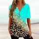 thumbnail image 1 of ICHUANYI Clearance Women's Fashion Comfortable Casual Round Neck Color Button Blouse(Green, S) ICHUANYI WER2023080805612, 1 of 5
