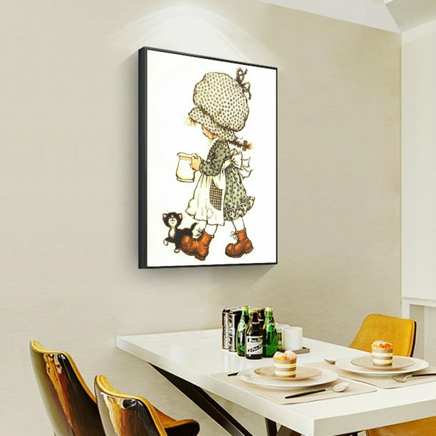 Cuadros Decorativos Kit de pintura de diamantes 5D DIY para niña pequeña conjunto Wdftyju de mosaico de diamantes de imitación redondos imagen artística artesanía decoración del hogar regal