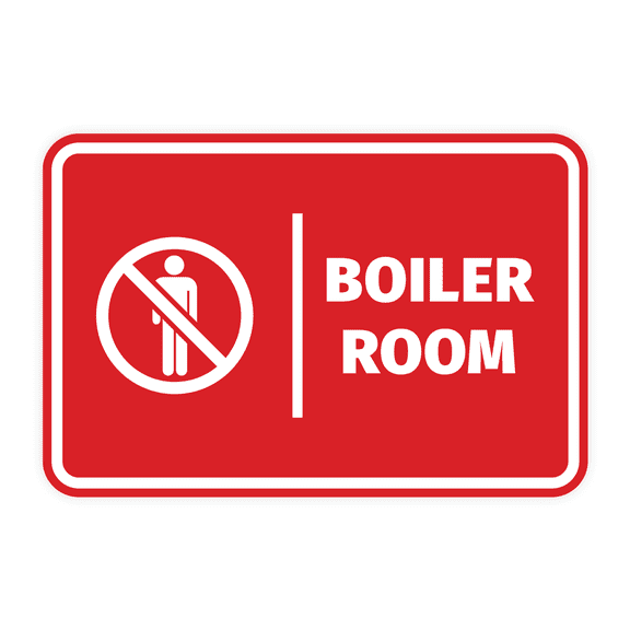 Signs ByLITA Classic Framed Boiler Room Door or Wall Sign Easy Installation | Health And Safety | Building And Hospitality Sign (Red) - Large