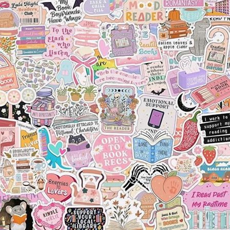 216 PCS Romance Book Stickers for Kindle, Holographic Bookish Sticker Pack for Readers Adult Spicy Booktok Vinyl Decals for Laptop IPAD Ebook Reader Water Bottle Girls Waterproof
