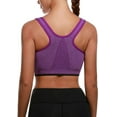 thumbnail image 3 of Women's Zip Front Sports Bra Wireless Racerback Yoga Bras Active Sport Bras, 3 of 4