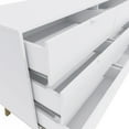 thumbnail image 5 of Kappesberg Hanford 6-Drawer Dresser – Modern White/Light Brown Finish – Wide Storage Chest for Bedroom or Living Room - for Adults and Teens, 5 of 10