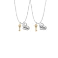 thumbnail image 2 of Delight Jewelry Goldtone Mini Open Peace Heart Key Mother & Daughter Heart Necklaces (Set of 2), 19"+2", 2 of 4