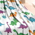 thumbnail image 3 of White Dinosaurs Colorful Leaves Pattern Blanket,Comfortable Soft Flannel Throw Blanket,All Season,Warm Lightweight Blankets for Sofa Bed Couch Living Room Chair,30"x40", 3 of 4