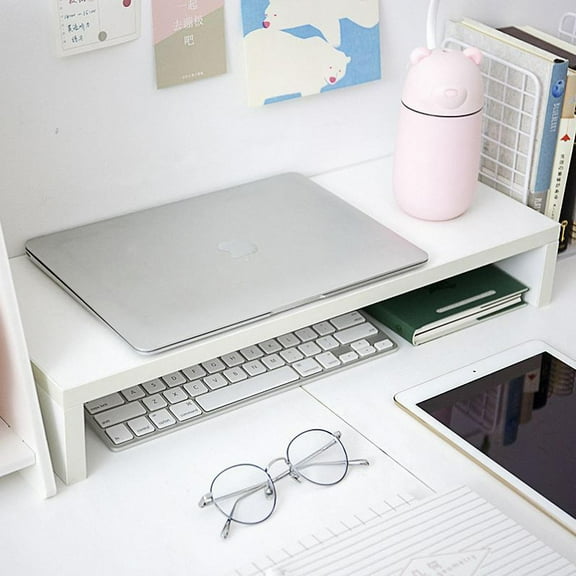 IFANLANDOR Desktop Heightening Rack White for Office Workers 1Pc 19.65X7.86X3.14in