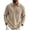 18#Khaki, variant on Linen Polo Shirt for Men, Long Sleeve Button Down Collared Lightweight Solid Color Top, Fall Loose Fit Casual Blouse with Chest Pocket Khaki XL