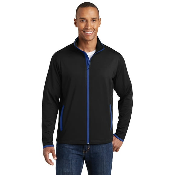 Sport-Tek ® Sport-Wick ® Stretch Contrast Full-Zip Jacket. St853 S Black/ True Royal
