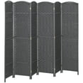 thumbnail image 2 of HOMCOM Room Divider, 6 Panel Folding Privacy Screen, 5.6' Tall Freestanding Partition for Home Office, Bedroom, Charcoal Gray, 2 of 9