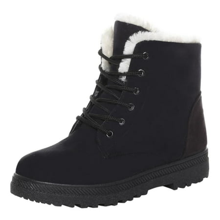 

Juebong Snow Boots Flat Heel Arch Support Winter Autumn Plus Size Cotton Short Women s Boots Black Size 8.5