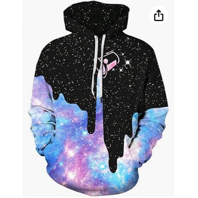 Men Women Unisex Digital Print Sweatshirts Hoodie Top Galaxy Pattern Pullover