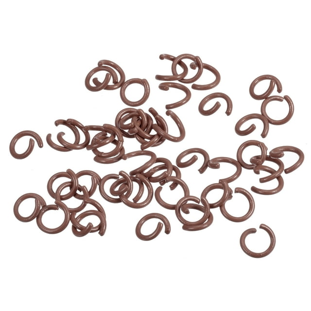 Unique Bargains Open Jump Rings, 8mm Colorful O-ring Connectors for DIY Crafts Jewelry Making, Carbon Steel, Coffee, 100Pack