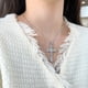 thumbnail image 4 of Collar de plata esterlina S925, collar de cruz de hip-hop para mujer, joyería de plata, 4 of 5