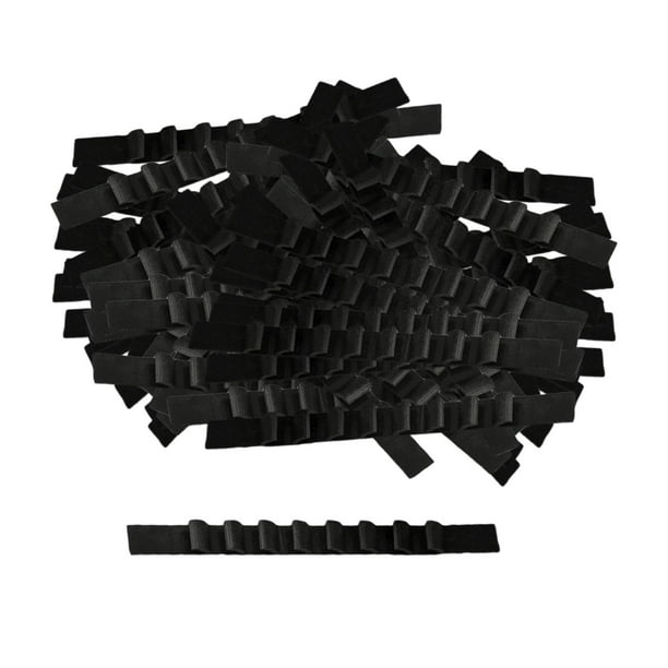 100 tiras de silicona para perchas con aletas, correa para el hombro, agarre adhesivo para ropa Negro 6x70mm