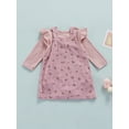 thumbnail image 4 of xiaxaixu Infant Girls Solid Color Long Sleeve Ruffle Romper + Suspender Skirt, 4 of 9