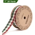 thumbnail image 2 of Plaid Ribbon - Christmas Ribbon 5/8 Inch X 20 Yards Spool with Layered Gold Edge, Gingham Fabric Ribbon for Christmas Crafts Gift Wrapping (Burgundy & Gold Checkered), 2 of 7