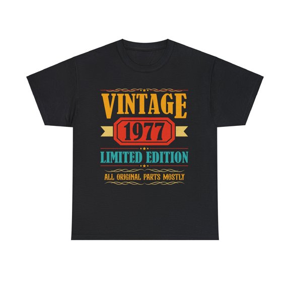 Vintage 1977 T Shirts for Men Retro Funny 1977 Birthday Shirts for Men Plus Size Big and Tall