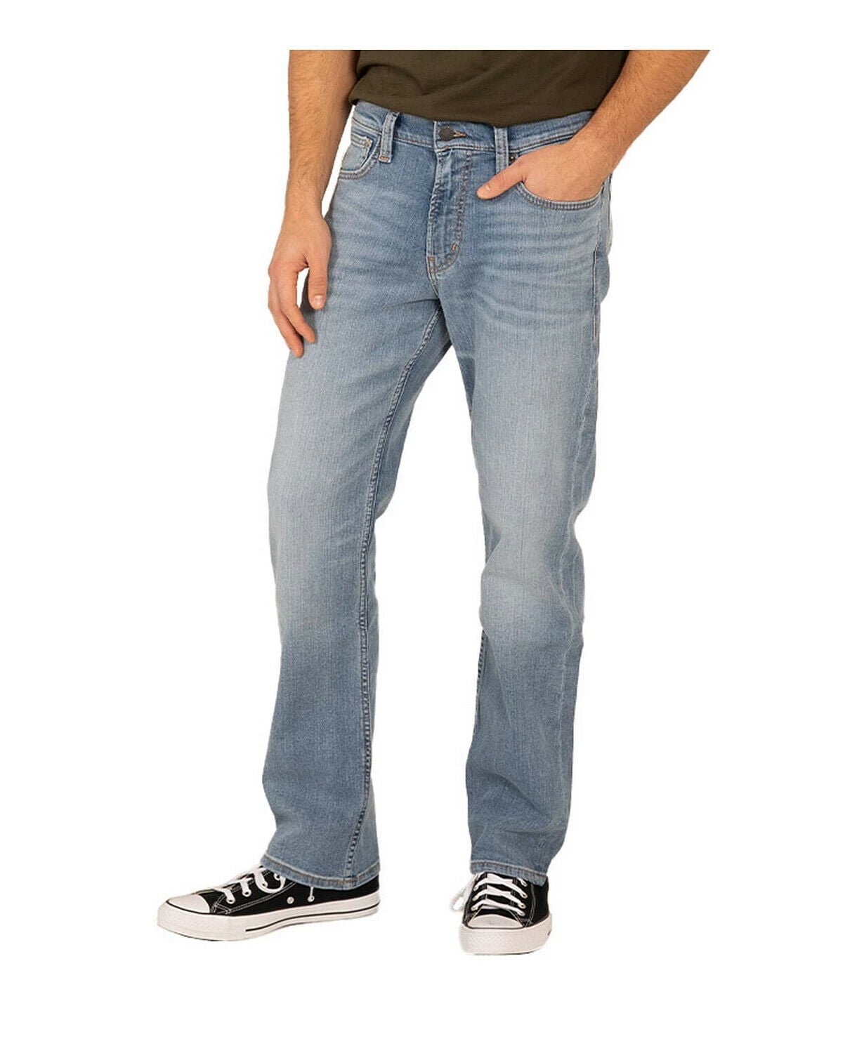 Authentic by Silver Jeans Co. Men's Relaxed Fit Straight Leg Jean, Waist  Sizes 28-44 - Walmart.com