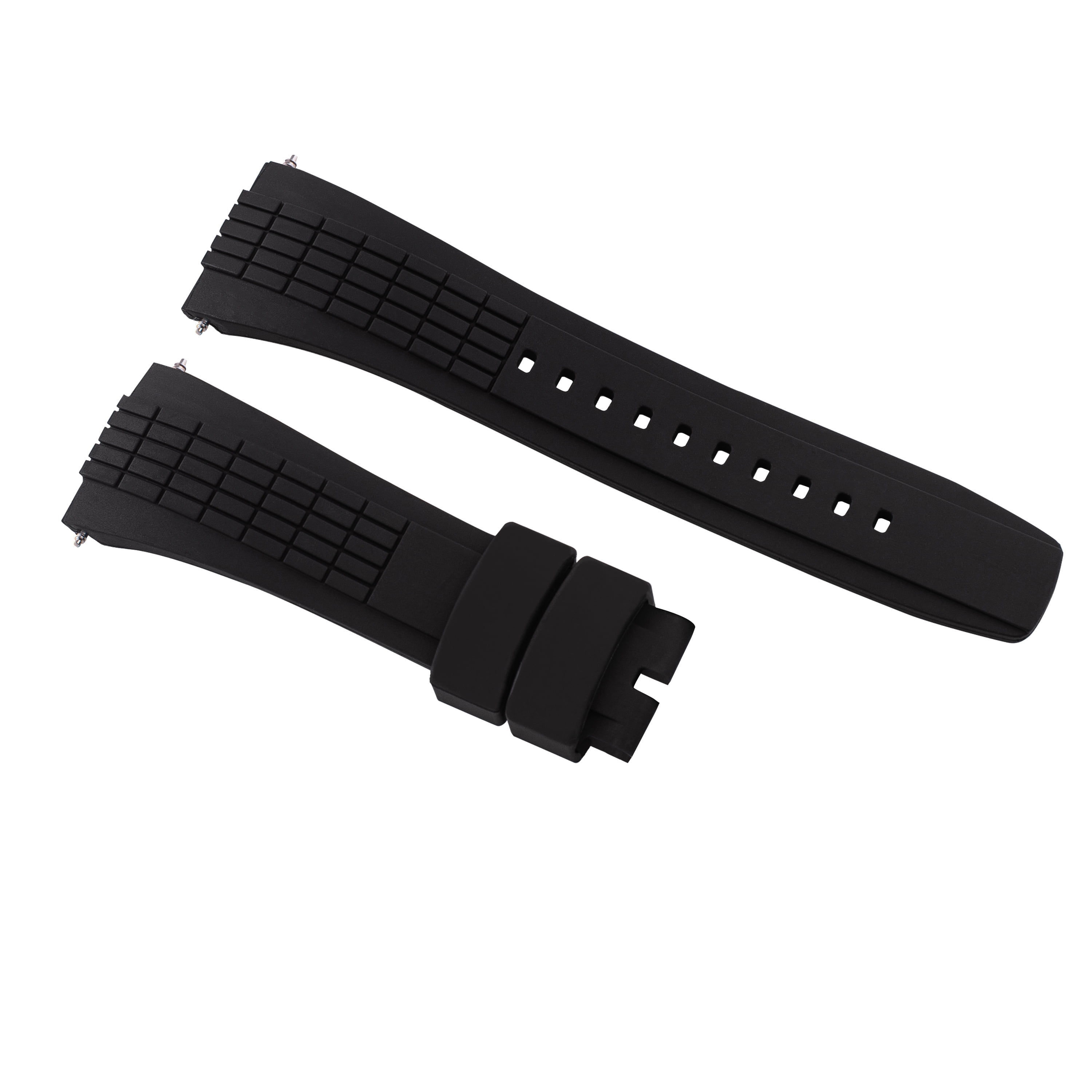 26MM SILICONE RUBBER WATCH BAND STRAP FOR SEIKO VELATURA KINETIC 7T62 BLACK  