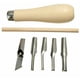 thumbnail image 1 of Juego de cinceles para carpintería, juego de 5 cinceles para madera, herramientas de torneado, gubia oblicua para madera, para carpinteros, escultores y artistas de tallado de madera, 1 of 4