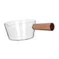 thumbnail image 3 of Cacerola de vidrio para leche con mango de madera, utensilios de cocina antiadherentes, calentador de para chocolate, fideos, comida para 400 ml, 3 of 8