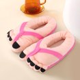 thumbnail image 5 of Big Toe Shoes, Funny Cartoon Cotton Slippers Toe Shoes, Warm Soft Slippers, Male Female Winter Cartoon Funny Indoor Warm Shoes - 11.8 x 11 inch (Rose Red, 1 pair), 5 of 5