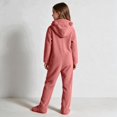 thumbnail image 3 of Kids Hooded Onesie Fleece Footed Jumpsuit with Bear Ears, Full Zip One Piece Cozy Sherpa Loungewear for Boys Girls, Pink 01 4T, 3 of 8
