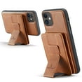 thumbnail image 2 of Case for iPhone 11, Detachable Magnetic Wallet Credit Card Cash Slot Case Support Wireless Charging Functional Kickstand Compatible with MagSafe Phone Cover For iPhone 11,Brown, 2 of 12