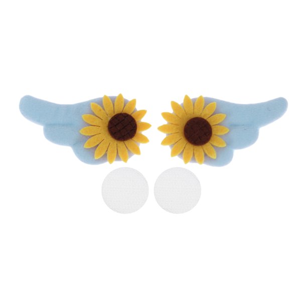 Accesorios para Cascos de Motocicleta Decoración Alas de Girasol para Cascos de Motocicleta Bicicleta Esquí Pegatina de Tela Azul 2 Juegos