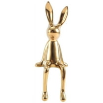 Winyuyby Statues Ceramic Crafts Shiny Modern Nordic Animal Figures Decorative Ornament Animal Figures Gold