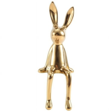 Winyuyby Statues Ceramic Crafts Shiny Modern Nordic Animal Figures Decorative Ornament Animal Figures Gold