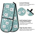 thumbnail image 4 of Dailycode Double Sided Oven Mitt with Loop Heat Resistant Kitchen Long Potholders 7" x 35" White Bear Face and Paw, 4 of 6