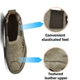 thumbnail image 2 of Men's Casual Leather Boots Slip On Walking Mid Top Non-Slip Driving Shoes Handmade Stitch Comfortable Lightweight Green 8.5 US, 2 of 7