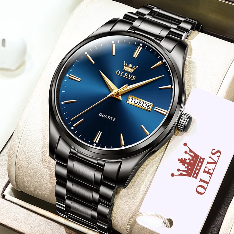 OLEVS Men's Classic Stainless Steel Watch with Date photo 2